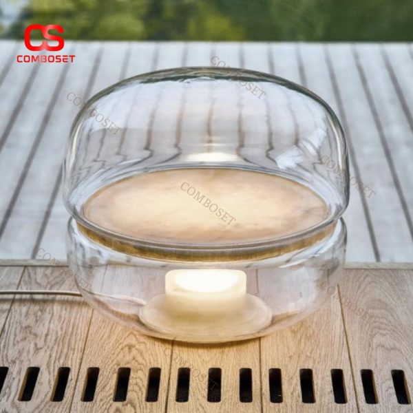 Đèn Bàn Bánh Macaron Thuỷ Tinh Trong Suốt Màu Sắc Phong Cách Bắc Âu Trang Trí Phòng Khách Thời Thượng