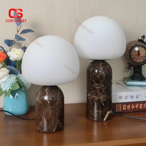 Đèn Bàn Đá Cẩm Thạch Đen Hiện Đại Cho Phòng Ngủ, Khách Sạn Phong Cách Bắc Âu