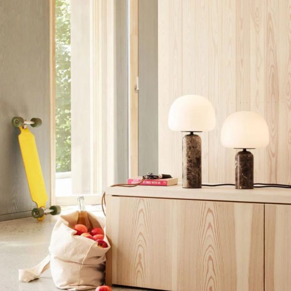 Đèn Bàn Đá Cẩm Thạch Đen Hiện Đại Cho Phòng Ngủ, Khách Sạn Phong Cách Bắc Âu