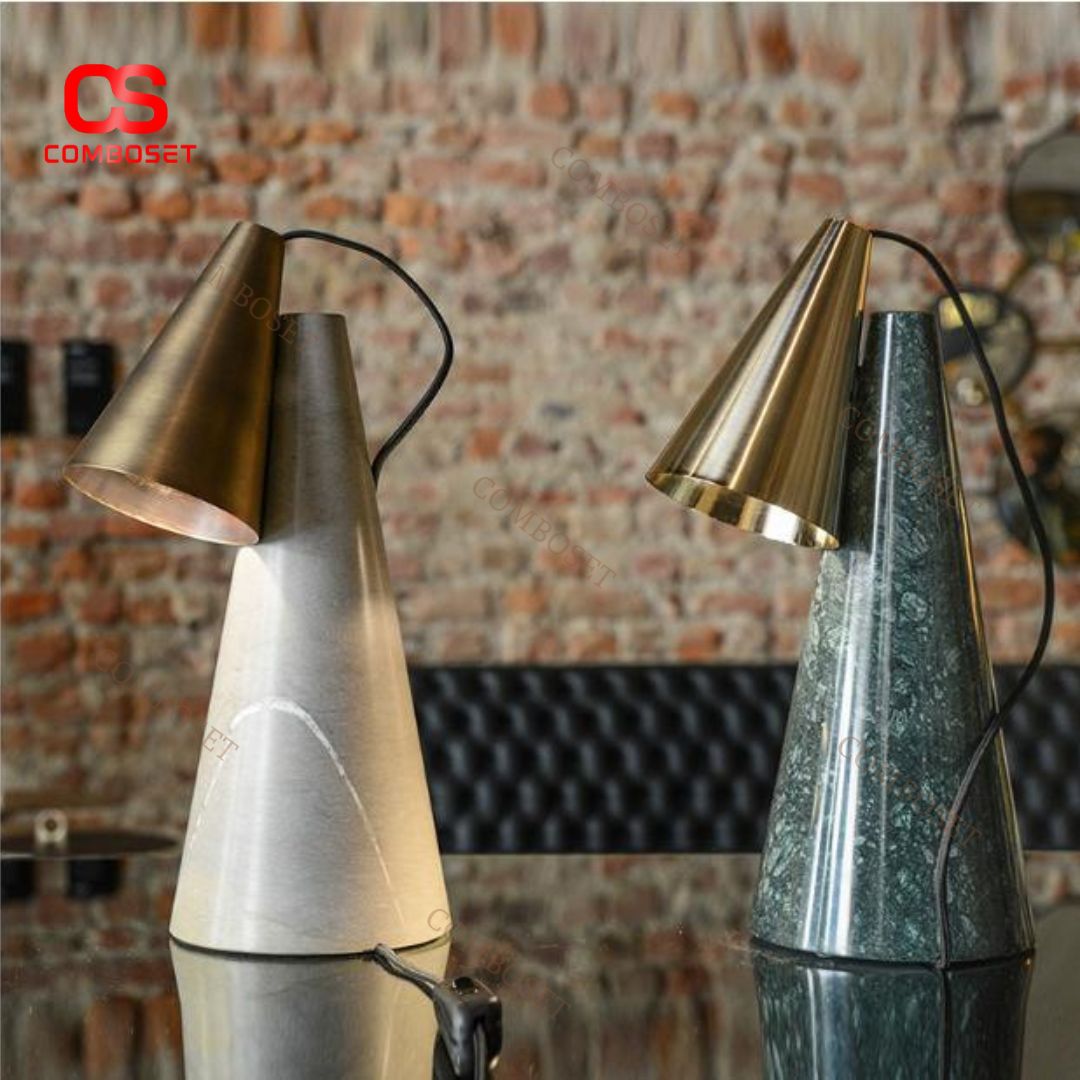 Đèn Bàn Đá Hình Nón Sáng Tạo Sang Trọng Decor Bàn Làm Việc, Phòng Ngủ Hiện Đại