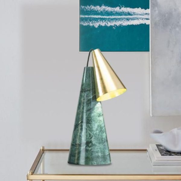 Đèn Bàn Đá Hình Nón Sáng Tạo Sang Trọng Decor Bàn Làm Việc, Phòng Ngủ Hiện Đại