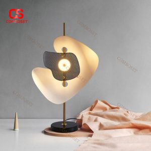 Đèn Bàn Lưới Trắng Đen Thiết Kế Nghệ Thuật Sáng Tạo Chiếu Sáng Bàn học, Góc Làm Việc