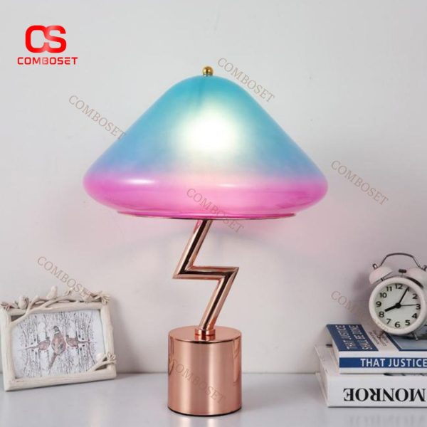 Đèn Bàn Nấm Xanh Hồng Cute Decor Phòng Ngủ Công Chúa, Trẻ Em, Trường Mầm Non