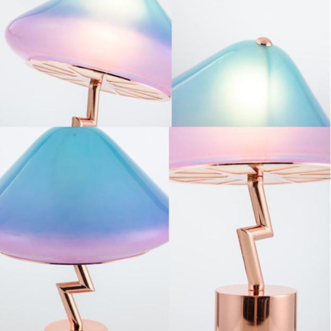 Đèn Bàn Nấm Xanh Hồng Cute Decor Phòng Ngủ Công Chúa, Trẻ Em, Trường Mầm Non