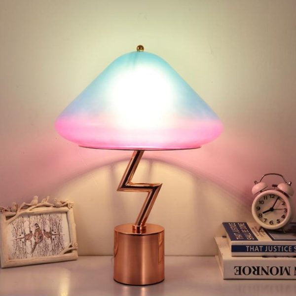 Đèn Bàn Nấm Xanh Hồng Cute Decor Phòng Ngủ Công Chúa, Trẻ Em, Trường Mầm Non