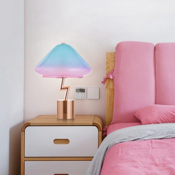 Đèn Bàn Nấm Xanh Hồng Cute Decor Phòng Ngủ Công Chúa, Trẻ Em, Trường Mầm Non