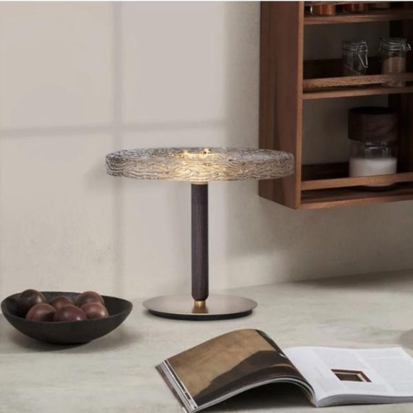 Đèn Bàn Thuỷ Tinh Vân Sóng Sáng Tạo Nghệ Thuật Decor Không Gian Sống Hiện Đại