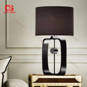Đèn Bàn Vải Khung Sắt Tối Giản Thiết Kế Thời Trang Phong Cách Bắc Âu Chiếu Sáng Phòng Ngủ, Phòng Khách