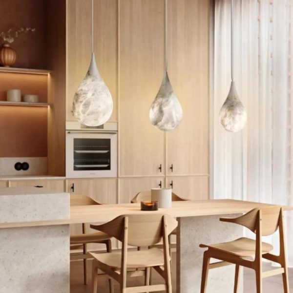 Đèn Chùm Đá Cẩm Thạch Giọt Nước Sáng Tạo Sang Trọng Cao Cấp Thiết Kế Nhỏ Xinh Cho Phòng Ngủ, Quầy Bar Bếp