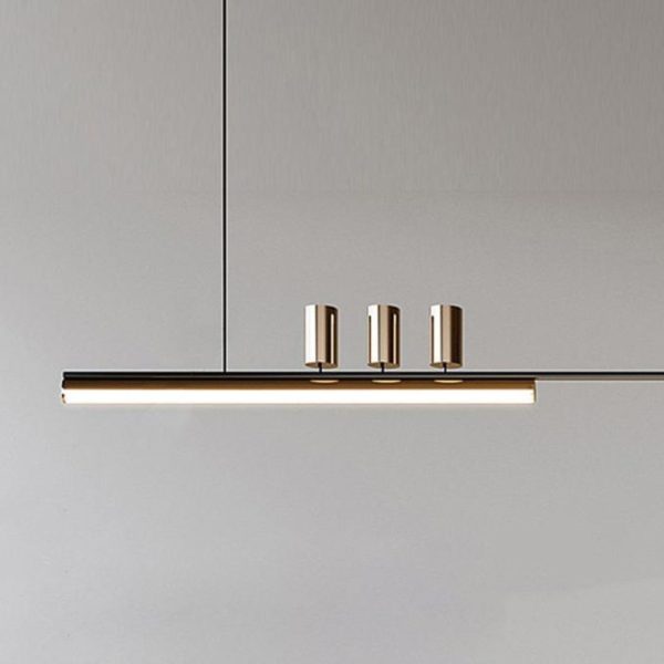 Đèn Chùm Dáng Dài Tối Giản Kim Loại Mạ Vàng Đen Sang Trọng Decor Phòng Ăn Nhà Bếp, Nhà Hàng