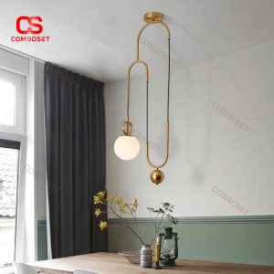 Đèn Chùm Dáng U Thanh Lịch Nghệ Thuật Vòng Cung Nhẹ Nhàng Thanh Thoát Cho Phòng Khách