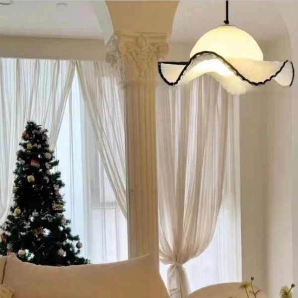 Đèn Chùm Mũ Vành Thời Trang Thuỷ Tinh Ngọc Trắng Sang Trọng Thiết Kế Pháp Lãng Mạn