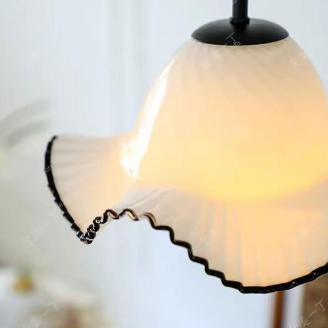 Đèn Chùm Mũ Vành Thời Trang Thuỷ Tinh Ngọc Trắng Sang Trọng Thiết Kế Pháp Lãng Mạn