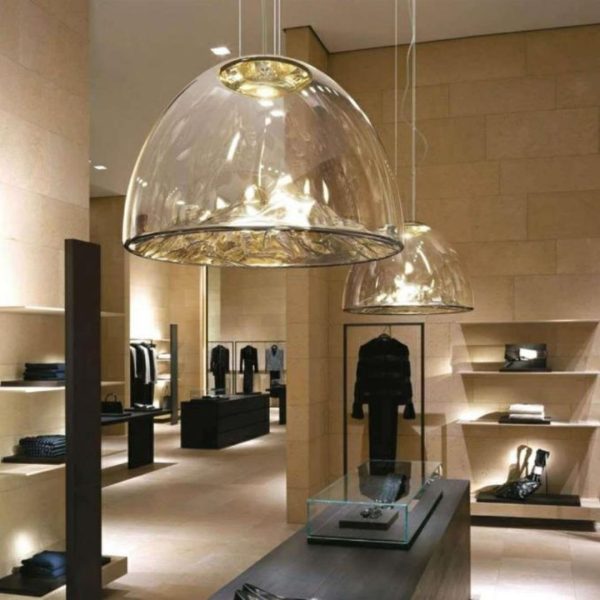 Đèn Chùm Núi Màu Vàng Bạc Chao Thuỷ Tinh Trong Suốt Decor Quầy Bếp, Bàn Ăn Thời Thượng