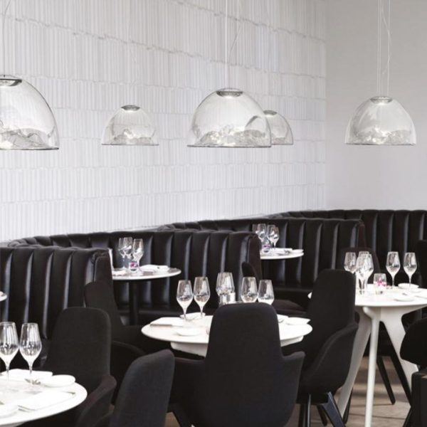 Đèn Chùm Núi Màu Vàng Bạc Chao Thuỷ Tinh Trong Suốt Decor Quầy Bếp, Bàn Ăn Thời Thượng
