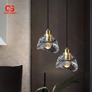 Đèn Chùm Pha Lê Phòng Ngủ Sang Trọng Thiết Kế Bắc Âu Nhỏ Gọn Ánh Sáng Ấm Áp Lãng Mạn