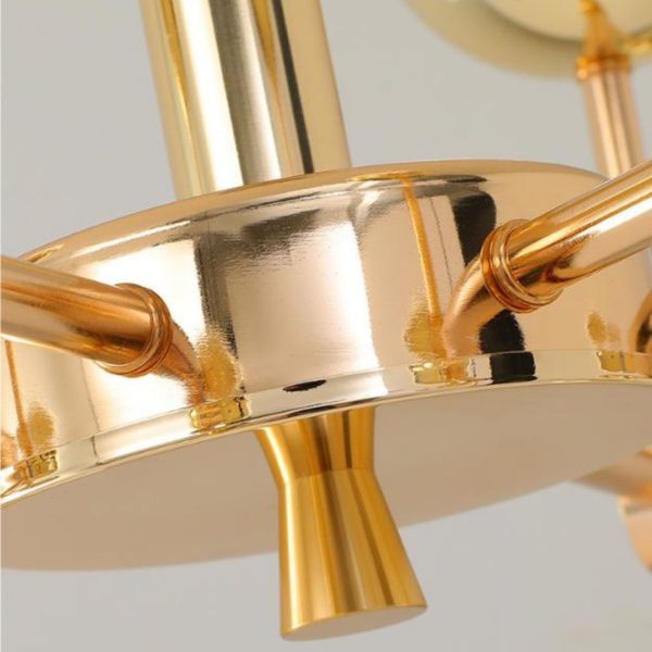 Đèn Chùm Sắt Mạ Vàng, Chao Acrylic Trong Suốt Khắc Hoạ Tiết Trái Thơm, 3 Chế Độ Sáng Phòng Khách, Phòng Ngủ
