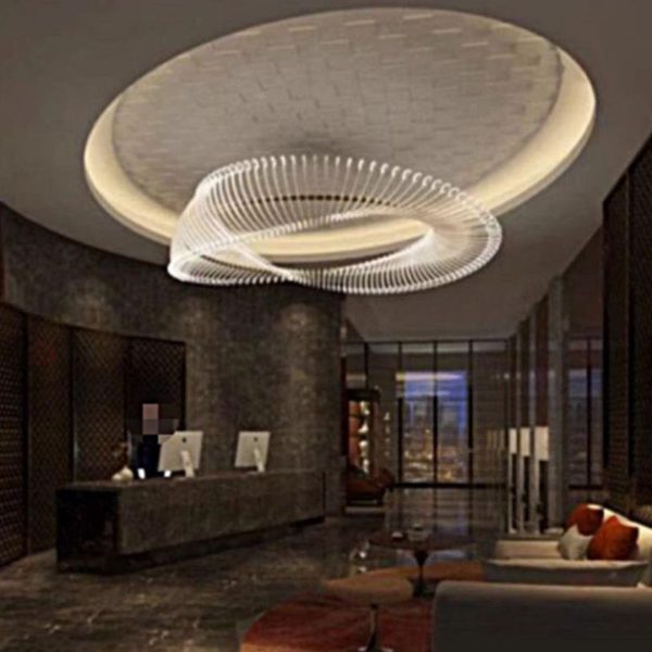 Đèn Chùm Sợi Acrylic Tròn Xoắn Nghệ Thuật Decor Phòng Khách, Studio Tiệc Cưới