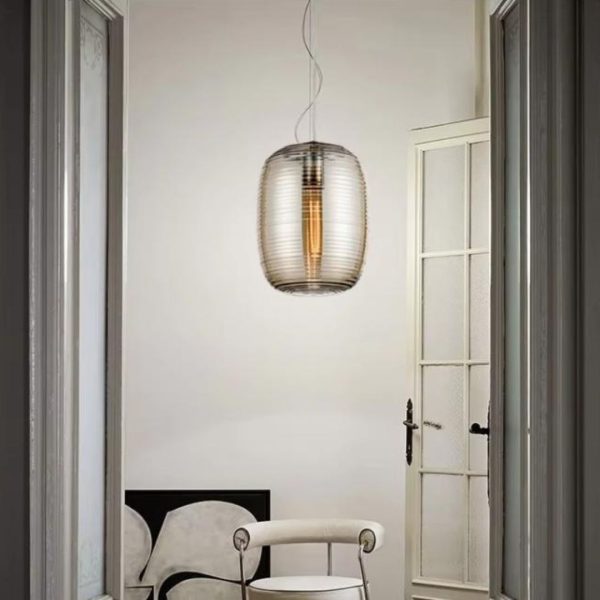 Đèn Chùm Thuỷ Tinh Vân Sọc Nổi Cá Tính Phong Cách Bắc Âu Decor Bàn Ăn, Phòng Bếp Hiện Đại