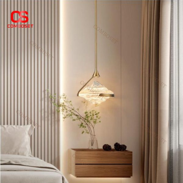 Đèn Chùm Thuỷ Tinh Vàng Sang Trọng Decor Quầy Bar, Bếp, Nhà Hàng, Đầu Giường Ngủ