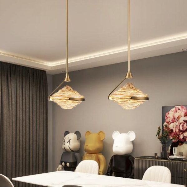 Đèn Chùm Thuỷ Tinh Vàng Sang Trọng Decor Quầy Bar, Bếp, Nhà Hàng, Đầu Giường Ngủ