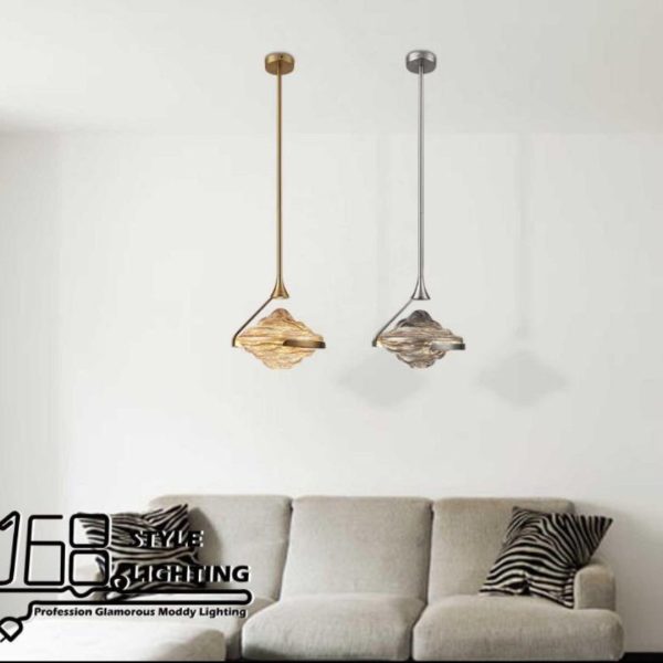 Đèn Chùm Thuỷ Tinh Vàng Sang Trọng Decor Quầy Bar, Bếp, Nhà Hàng, Đầu Giường Ngủ