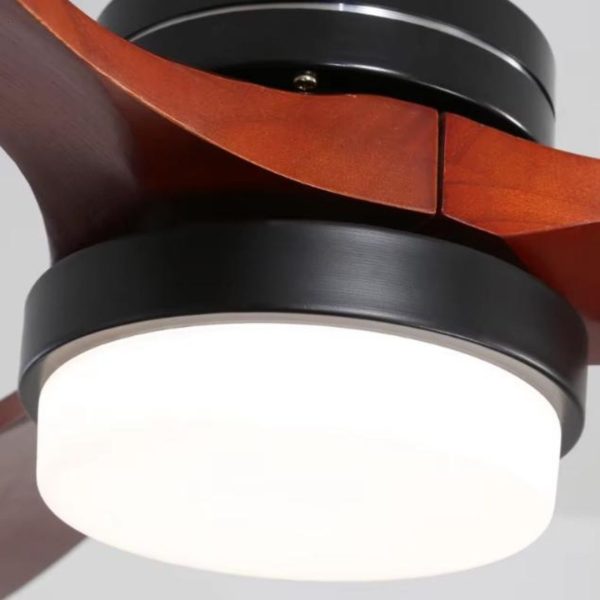 Đèn LED Quạt Trần 3 Cánh Gỗ Cổ Điển, Có Remote Điều Chỉnh 6 Mức Độ Gió Làm Mát Quán Cafe Hoài Cổ