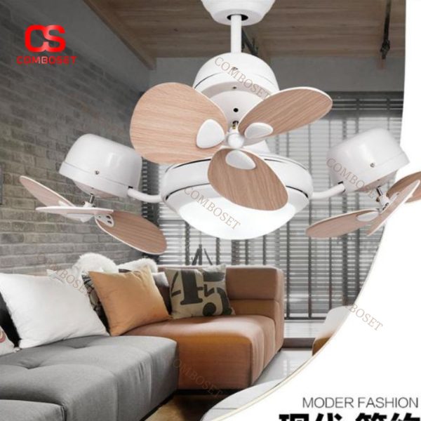 Đèn Quạt Trần 3 Đầu Xoay 360 Độ Hiện Đại, Động Cơ Thép Bền Bỉ, Phòng Khách, Phòng Ngủ