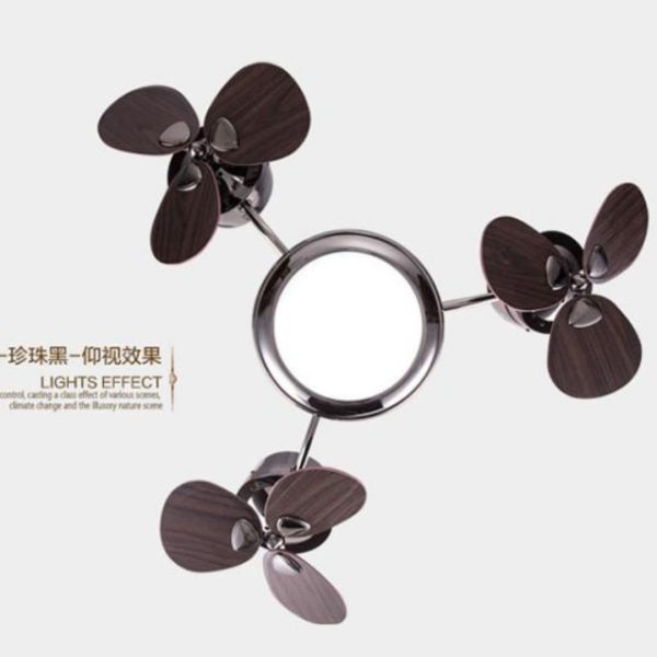 Đèn Quạt Trần 3 Đầu Xoay 360 Độ Hiện Đại, Động Cơ Thép Bền Bỉ, Phòng Khách, Phòng Ngủ