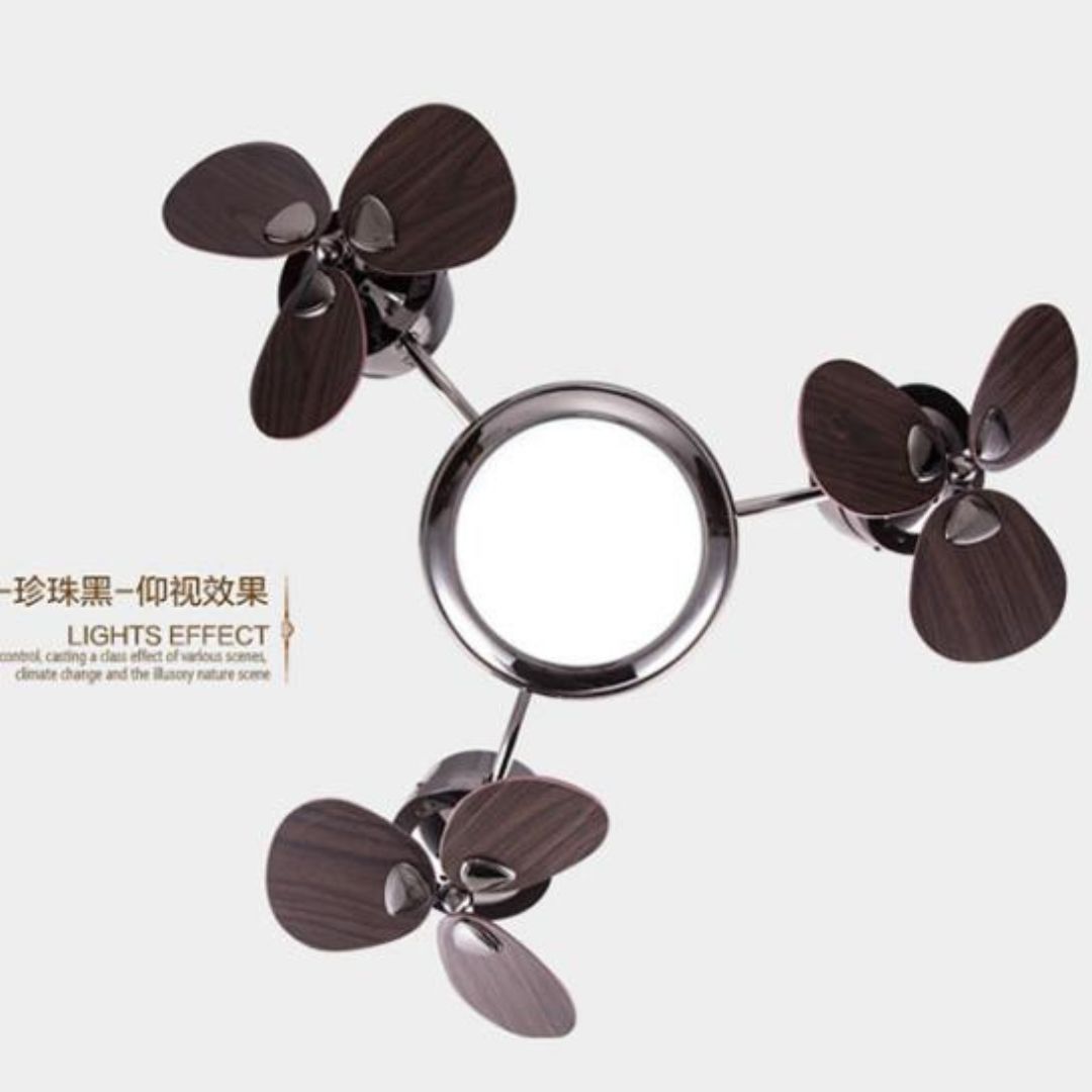 Đèn Quạt Trần 3 Đầu Xoay 360 Độ Hiện Đại, Động Cơ Thép Bền Bỉ, Phòng Khách, Phòng Ngủ