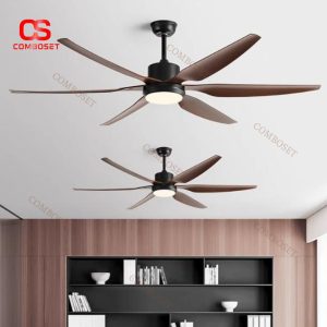 Đèn Quạt Trần 5 Cánh Công Suất Gió Lớn Có Điều Khiển Từ Xa Trang Trí Phòng Khách, Nhà Hàng