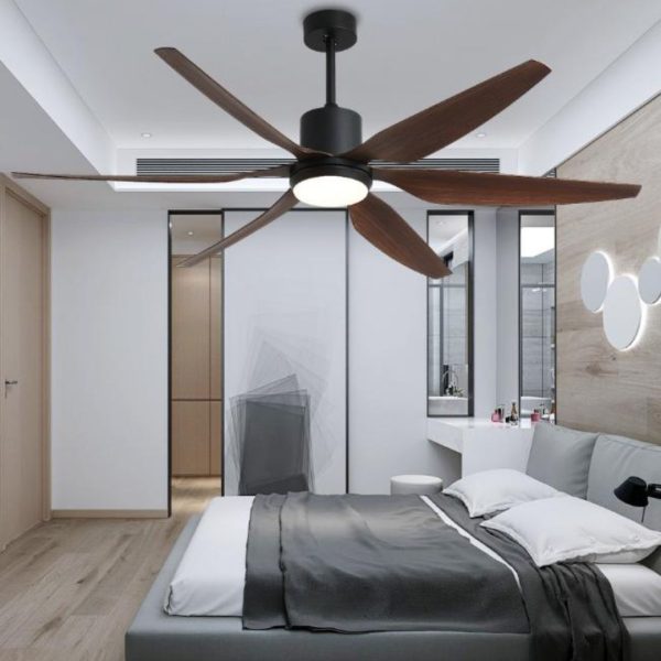 Đèn Quạt Trần 6 Cánh Điều Khiển Từ Xa Phong Cách Tối Giản Động Cơ DC Chuyển Động Yên Tĩnh An Toàn Phòng Ngủ