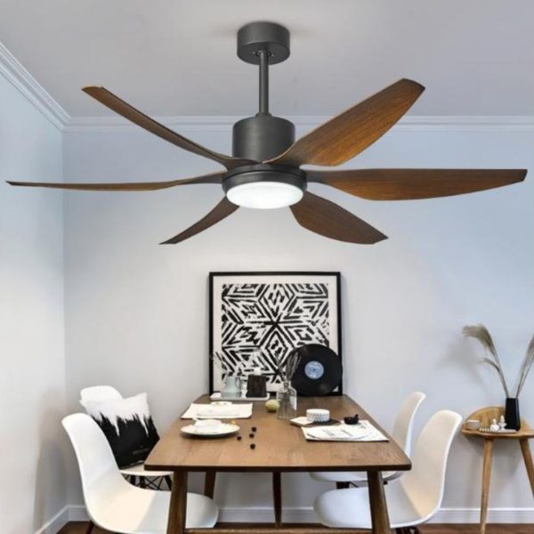 Đèn Quạt Trần 6 Cánh Điều Khiển Từ Xa Phong Cách Tối Giản Động Cơ DC Chuyển Động Yên Tĩnh An Toàn Phòng Ngủ