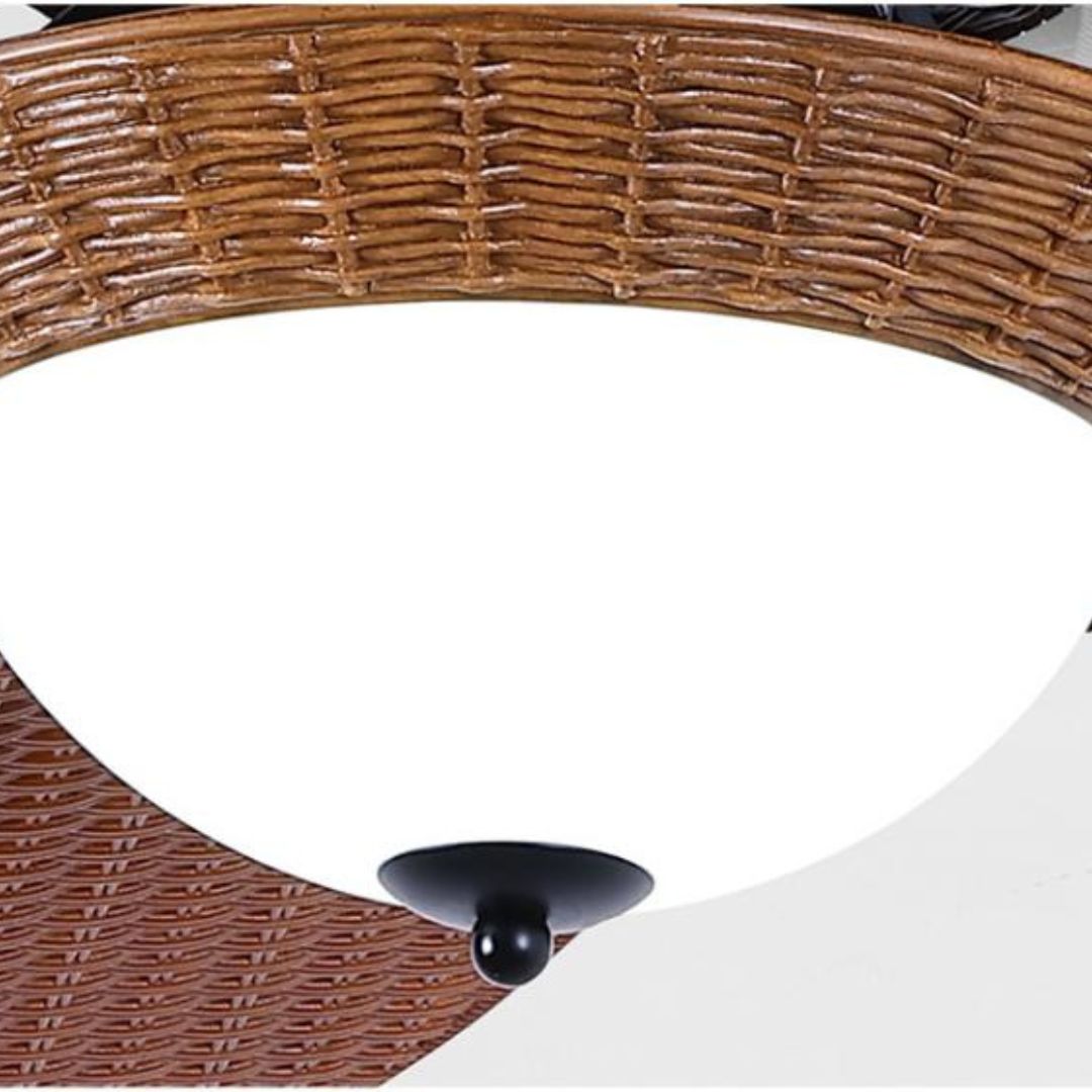 Đèn Quạt Trần Cổ Điển Màu Nâu Decor Phòng Khách Vintage, Hoài Cổ Với 3 Chế Độ Sáng