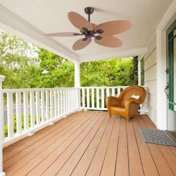 Đèn Quạt Trần Cổ Điển Màu Nâu Decor Phòng Khách Vintage, Hoài Cổ Với 3 Chế Độ Sáng