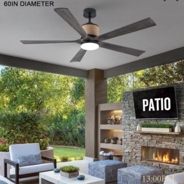 Đèn Quạt Trần Dây Gai Dầu, Điều Khiển Từ Xa 6 Cấp Độ Gió, 3 Màu Sáng Kèm Tính Năng Hẹn Giờ Linh Hoạt