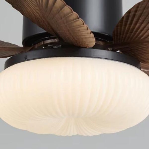 Đèn Quạt Trần Lá Cọ Động Cơ DC, Có Điều Khiển Từ Xa 6 Mức Độ Gió Thông Minh Cho Phòng Khách