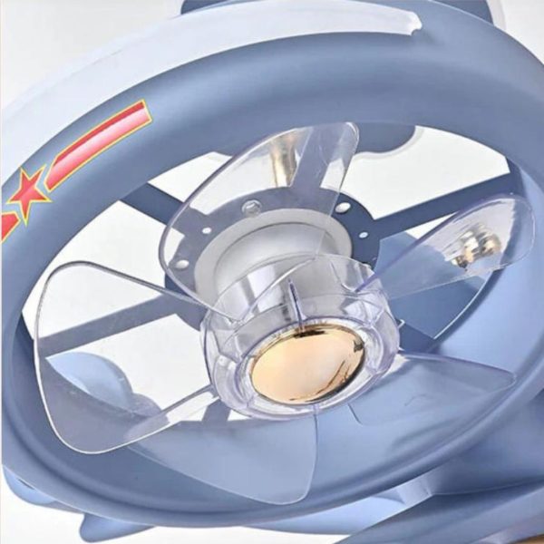 Đèn Quạt Trần Máy Bay Màu Xanh 3 Màu Sáng Decor Phòng Ngủ Cho Bé, Phòng Học Tập