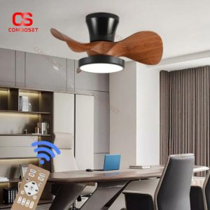 Đèn Quạt Trần Nhỏ 22inch Hiện Đại Có Remote, 3 Chế Độ Sáng, 6 Mức Gió Có Thể Điều Chỉnh Tiện Lợi