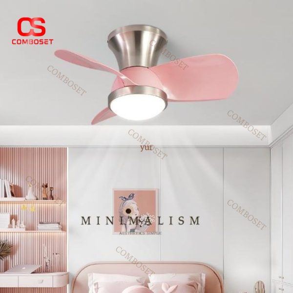 Đèn Quạt Trần Nhỏ Xinh Decor Phòng Ngủ Cho Bé Có 3 Chế Độ Sáng, 6 Cấp Độ Gió