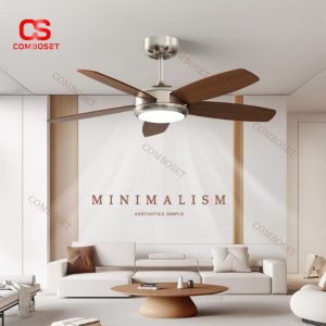 Đèn Quạt Trần Quang Phổ Bảo Vệ Mắt 3 Chế Độ Sáng, 6 Mức Độ Gió Trang Trí Phòng Khách Tối Giản