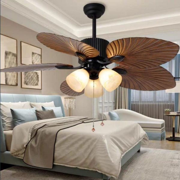 Đèn Quạt Trần Retro Lá Quạt Cổ Điển Decor Không Gian Phòng Khách, Phòng Trà, Phòng Ngủ