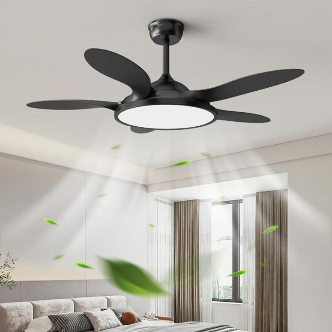 Đèn Quạt Trần Tối Giản 6 Mức Độ Gió, Điều Khiển Từ Xa 3 Chế Độ Sáng Phong Cách Nhật Bản