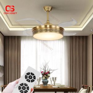 Đèn Quạt Trần Tròn Đồng Sang Trọng Hoài Cổ 3 Màu Sáng Trang Trí Phòng Trà Văn Hoá Phương Đông