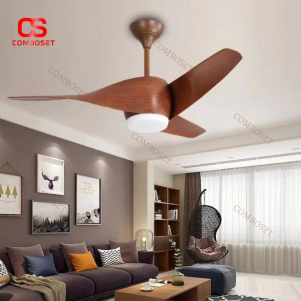 Đèn Quạt Trần Xoắn Ốc Cổ Điển Có Điều Khiển Từ Xa 3 Chế Độ Sáng, 6 Mức Gió Cho Phòng Khách, Phòng Ngủ