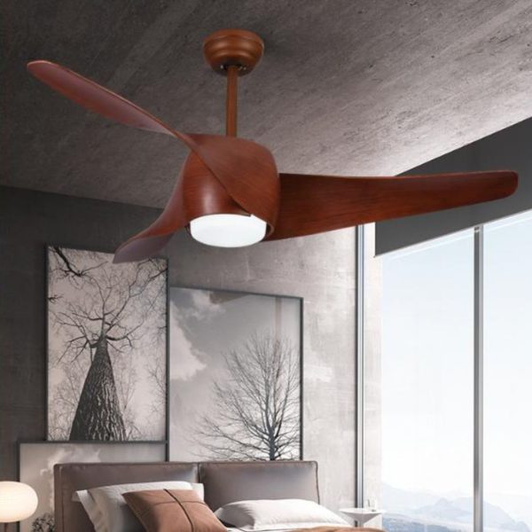 Đèn Quạt Trần Xoắn Ốc Cổ Điển Có Điều Khiển Từ Xa 3 Chế Độ Sáng, 6 Mức Gió Cho Phòng Khách, Phòng Ngủ