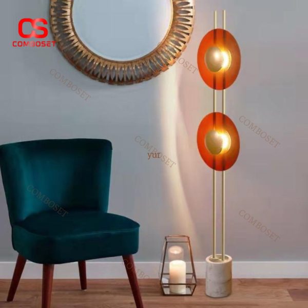 Đèn Sàn Acrylic Màu Đỏ Cá Tính Phong Cách Đan Mạch, Thiết kế Hình Học Hiện Đại