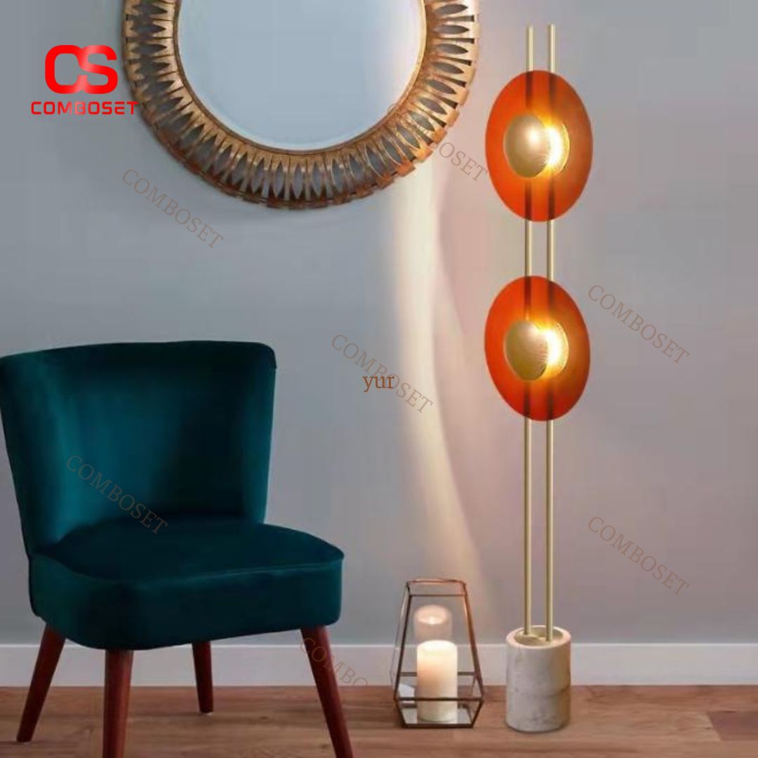 Đèn Sàn Acrylic Màu Đỏ Cá Tính Phong Cách Đan Mạch, Thiết kế Hình Học Hiện Đại