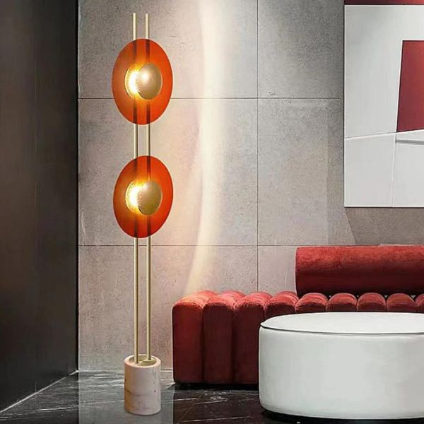 Đèn Sàn Acrylic Màu Đỏ Cá Tính Phong Cách Đan Mạch, Thiết kế Hình Học Hiện Đại