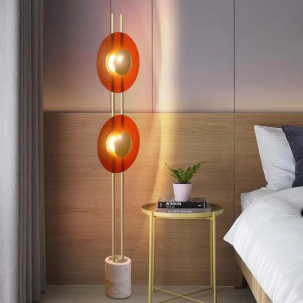 Đèn Sàn Acrylic Màu Đỏ Cá Tính Phong Cách Đan Mạch, Thiết kế Hình Học Hiện Đại